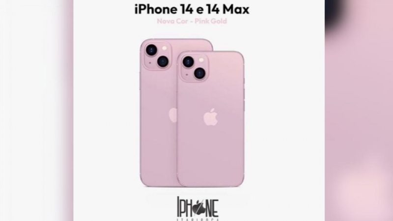 iPhone14近日又流出全新色「晚霞粉」。（圖／翻攝自iphone_itapipoca IG） 少女心噴發！iPhone14「晚霞粉」登場　模型開箱預測帶你看