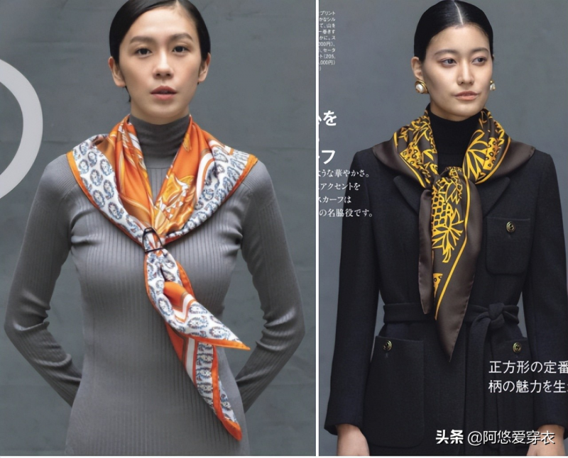 真服了日本女人的打扮，一條絲巾戴出高級感，難怪隨便穿都很時髦
