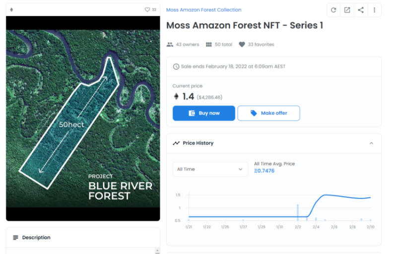 為拯救亞馬遜雨林，環保NFT不到一個小時竟被搶購一空